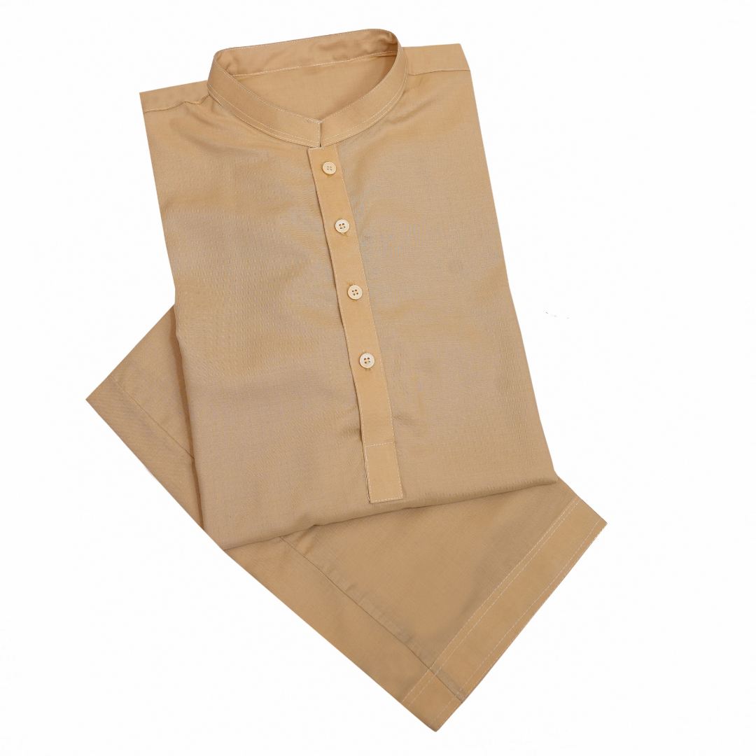 Light Brown Men’s Italian Boski Kurta – SHAH ROBE